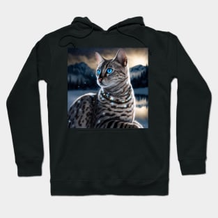 Bengal Cat Enjoys The Snow Hoodie